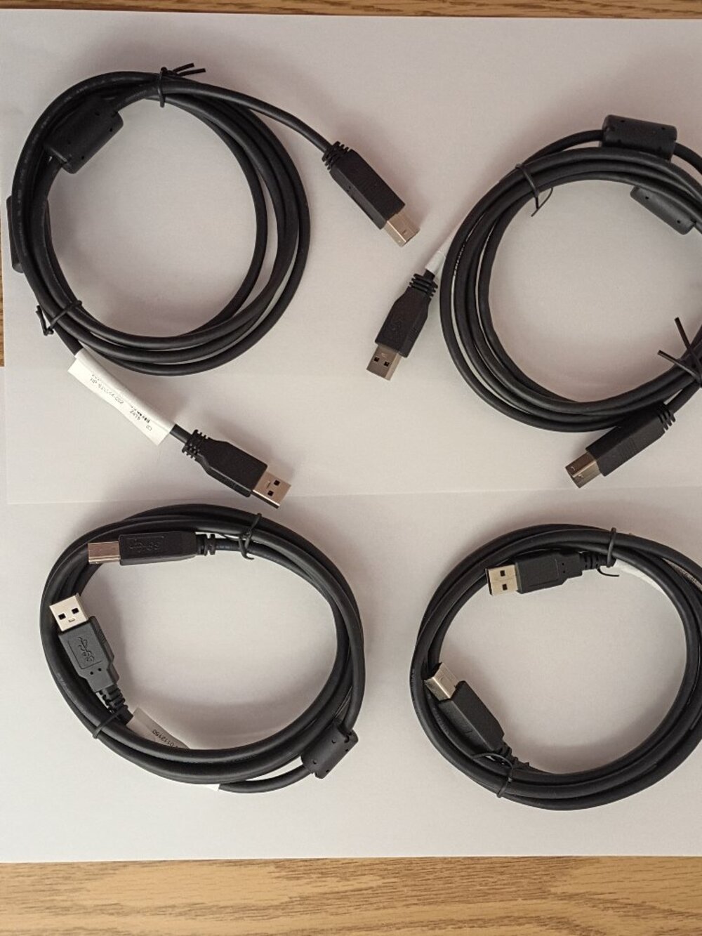 USB 3.0 Cable, 6ft, Lot of 4